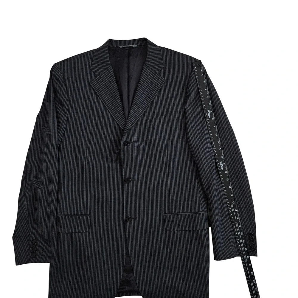 Canali Mens US 42L EU 52 Pinstripe Wool Blazer Jacket Italy Made Natural Comfort